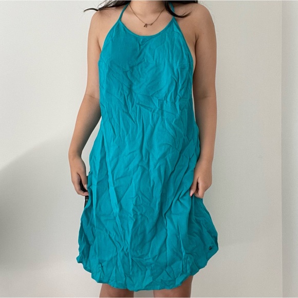 teal Roxy beach cover up dress - Picture 5 of 7